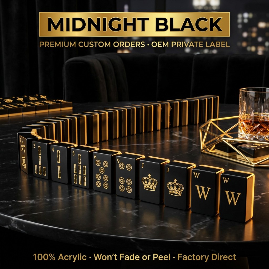 166-Tile Translucent Lucite American Mahjong Set — Midnight Black variant