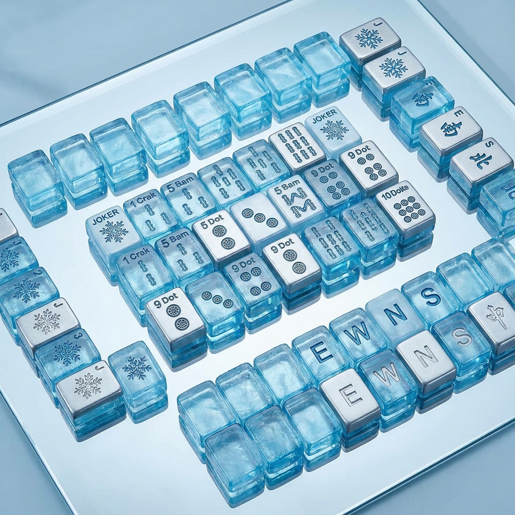 166-Tile Snowflake Acrylic American Mahjong Set detail