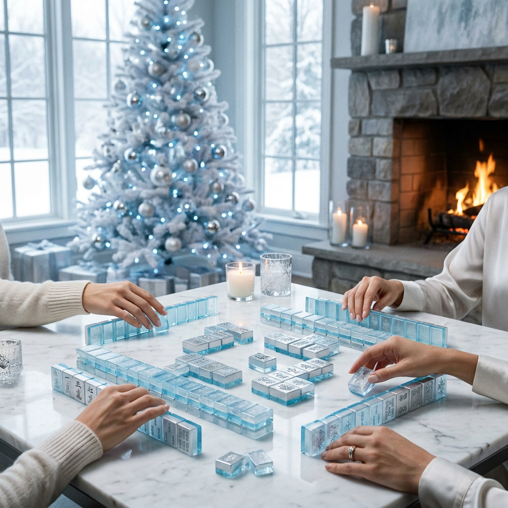 166-Tile Snowflake Acrylic American Mahjong Set view 4