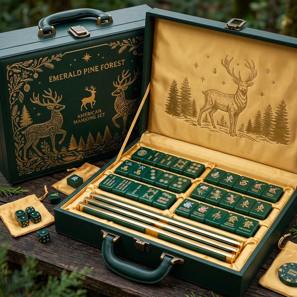 166-Tile Gold Lucite American Mahjong Set — Gold Engraving detail