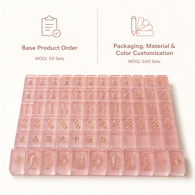 166-Tile Rose Lucite American Mahjong Set — Engraved Detail view 4