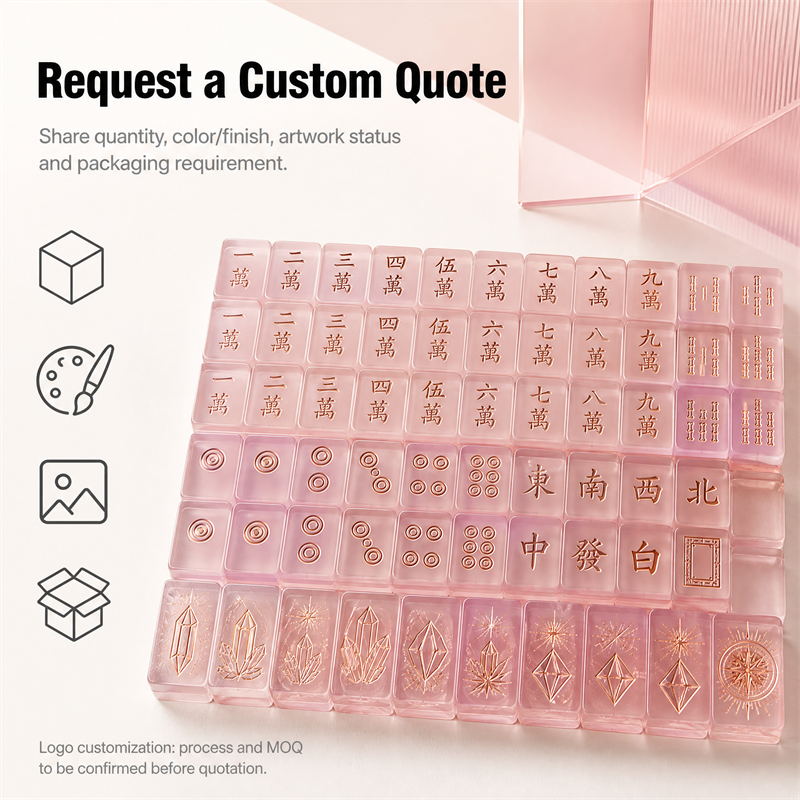 166-Tile Rose Lucite American Mahjong Set — Engraved Detail view 5