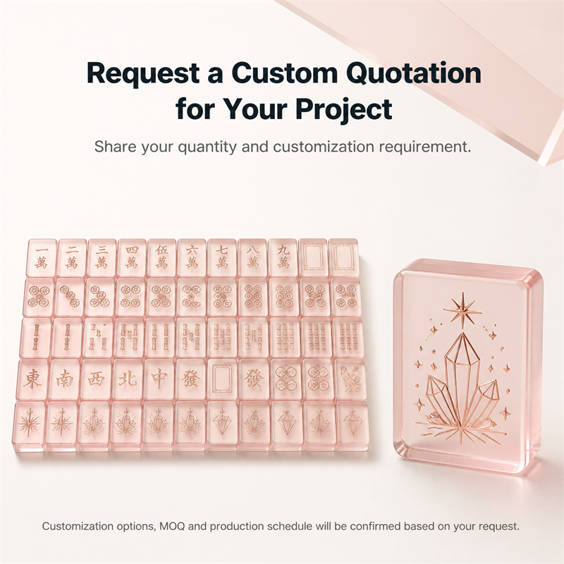 166-Tile Rose Lucite American Mahjong Set — Engraved Detail view 7