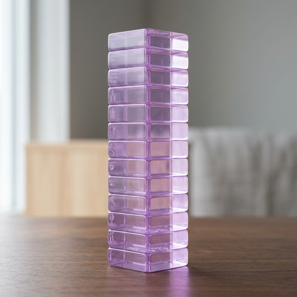 Elegant 166-Tile Purple Acrylic American Mahjong Set — Engraved Detail detail