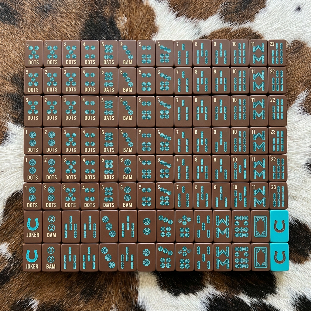 166-Tile Western Boot Acrylic American Mahjong Set detail