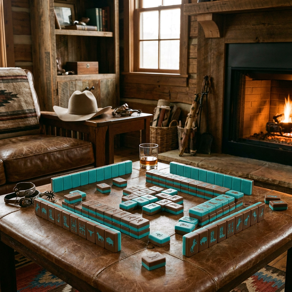 166-Tile Western Boot Acrylic American Mahjong Set view 3