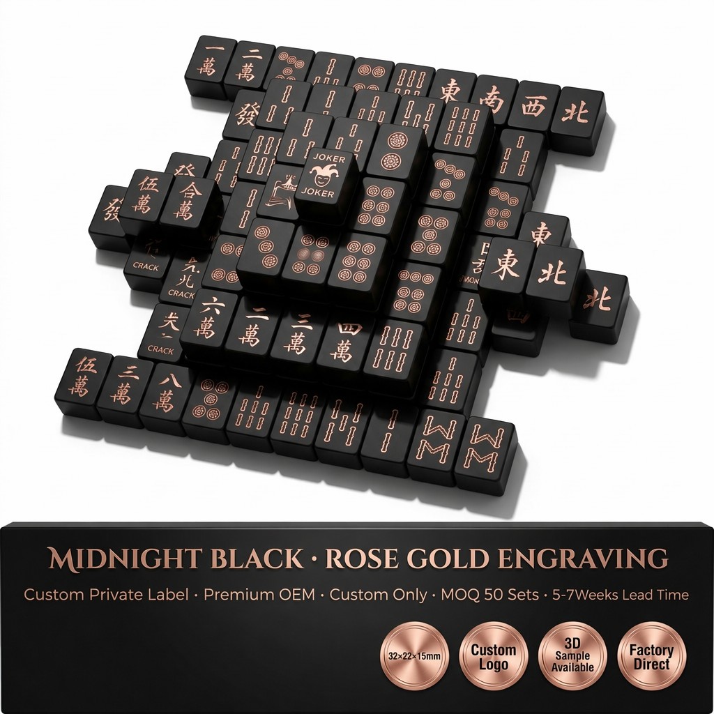 166-Tile Gold Engraving Acrylic American Mahjong Set (CS-034)