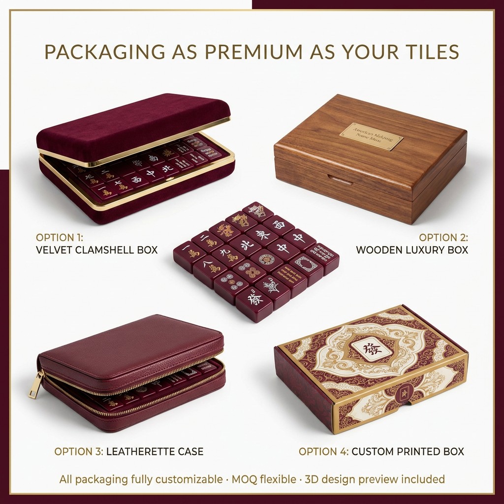 166-Tile Gold Engraving Acrylic American Mahjong Set (CS-041) detail