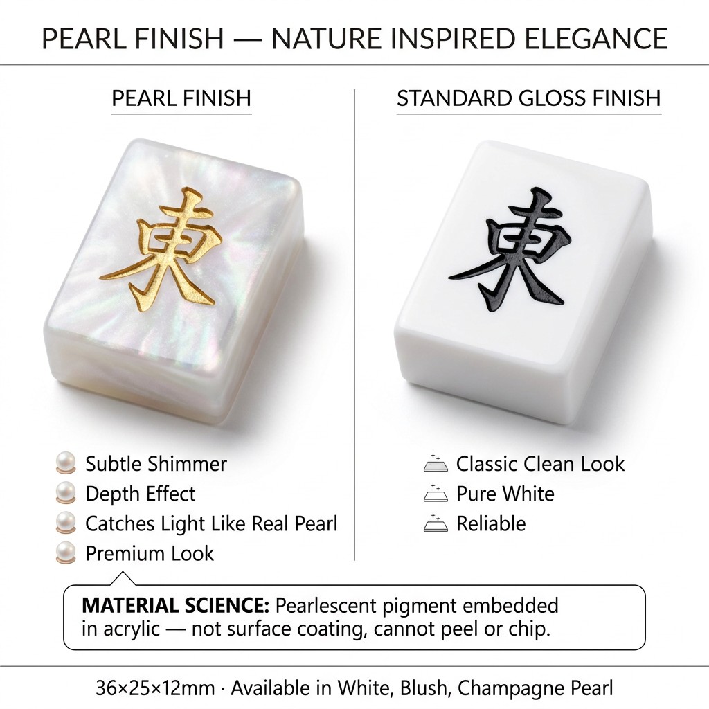166-Tile White Acrylic American Mahjong Set — Gold Engraving view 4