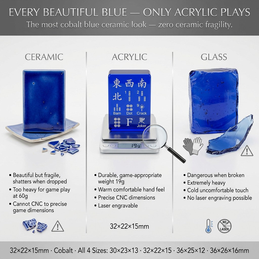 166-Tile Marble Acrylic American Mahjong Set — Engraved Detail detail