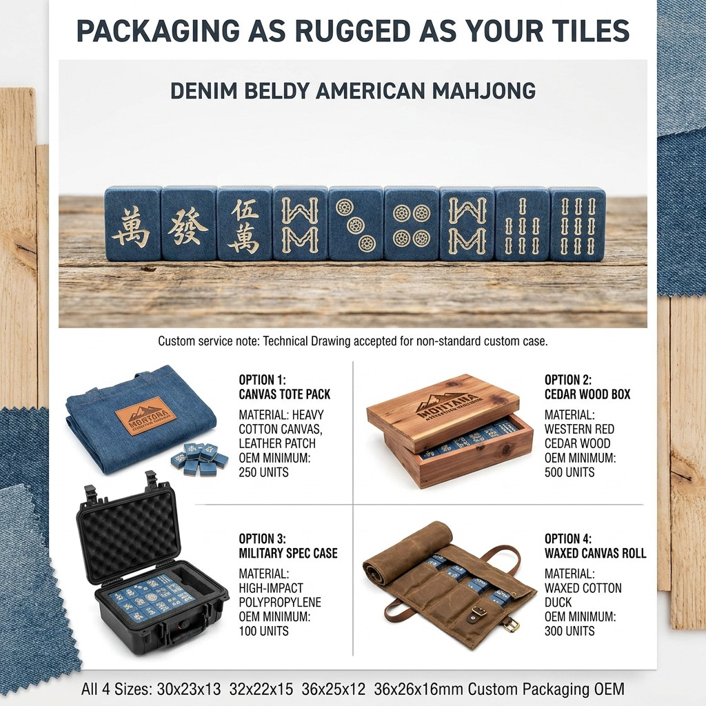 166-Tile Denim Texture Acrylic American Mahjong Set detail