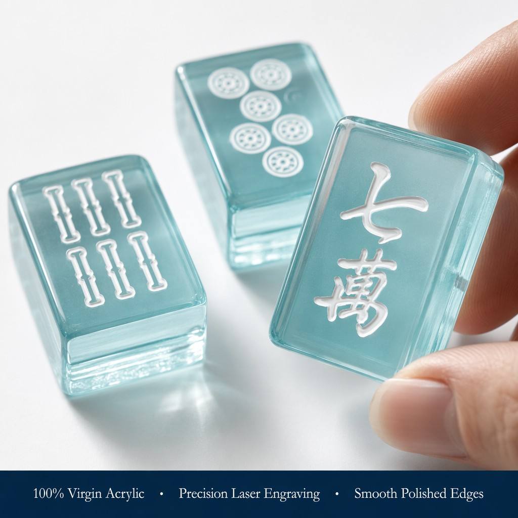 160-Tile Ocean Mist Acrylic American Mahjong Set view 4