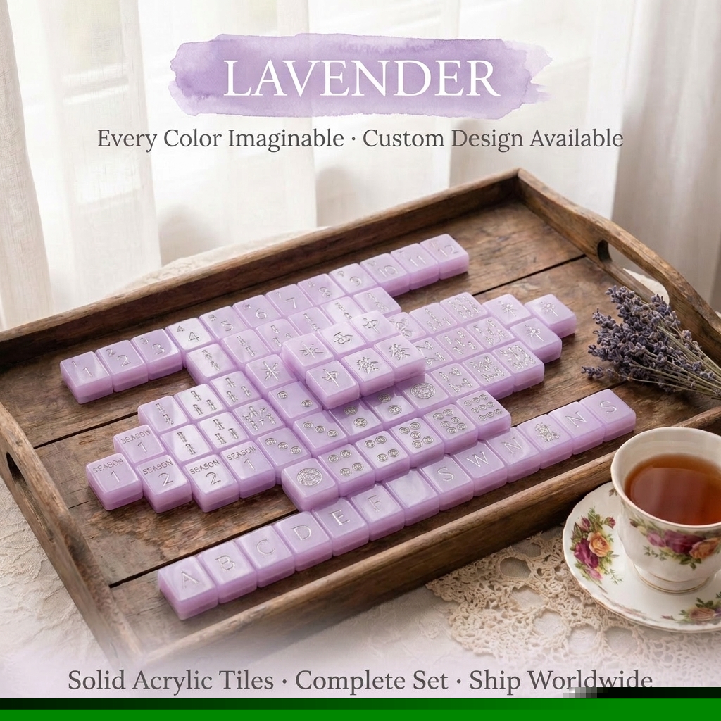 4-Layer 160-Tile Pink Acrylic American Mahjong Set — Lavender variant