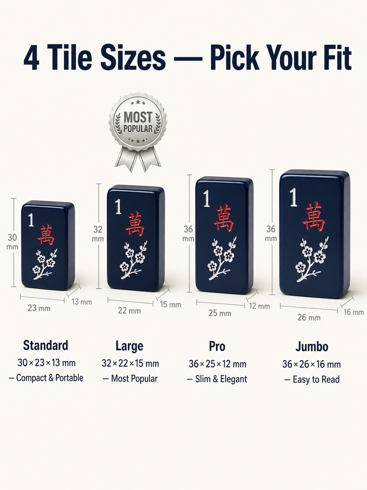 160-Tile Navy Acrylic American Mahjong Set detail