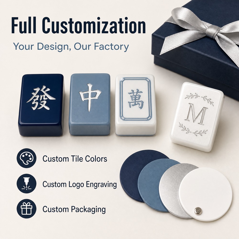 160-Tile Navy Acrylic American Mahjong Set view 5
