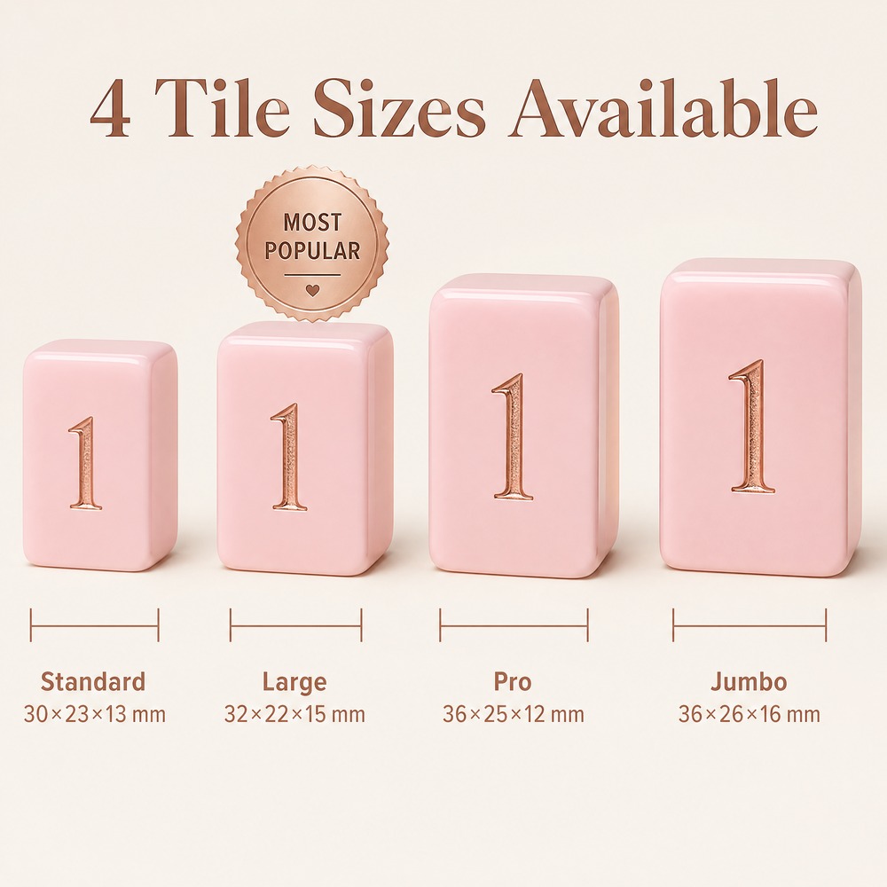 160-Tile Pink Acrylic American Mahjong Set — Gold Engraving view 4