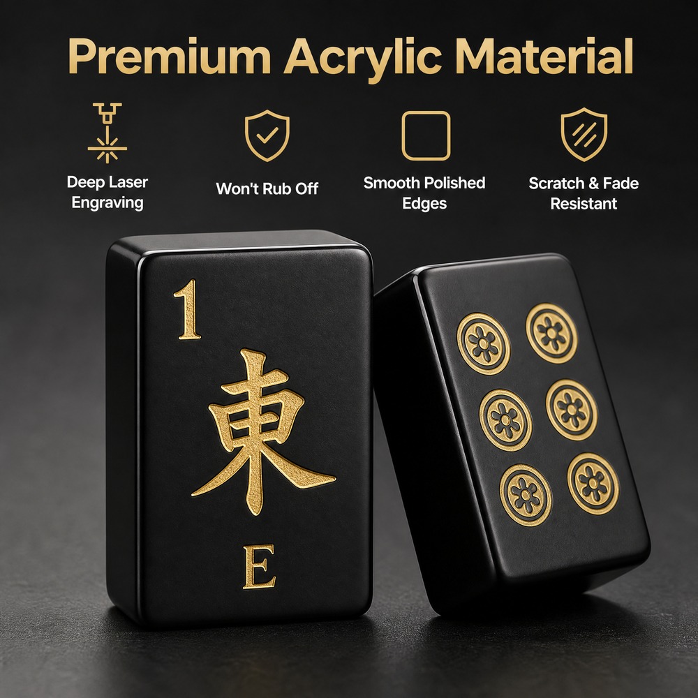 160-Tile Black Acrylic American Mahjong Set view 3