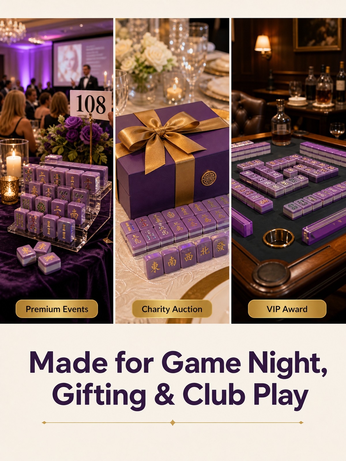 160-Tile Royal Purple Acrylic American Mahjong Set detail