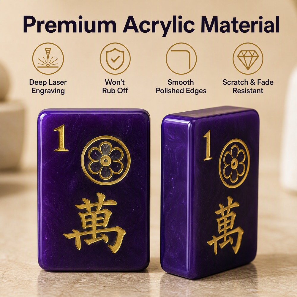 160-Tile Royal Purple Acrylic American Mahjong Set view 3