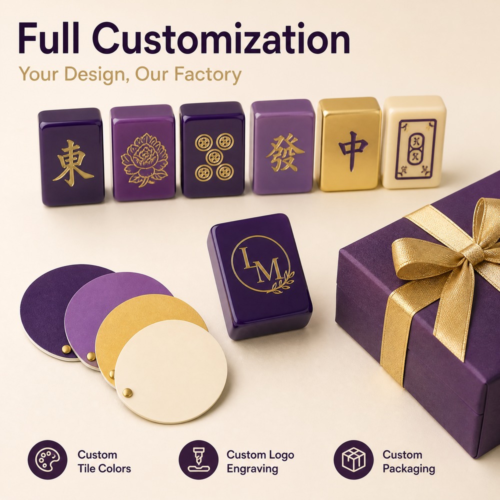 160-Tile Royal Purple Acrylic American Mahjong Set view 5
