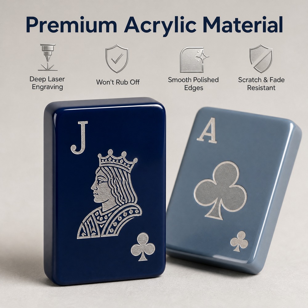 160-Tile Blue Acrylic American Mahjong Set view 3