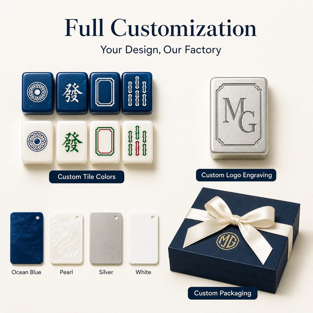 160-Tile Blue Acrylic American Mahjong Set view 5