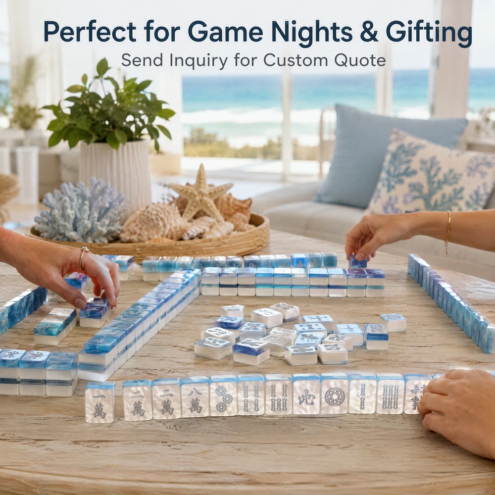 160-Tile Blue Acrylic American Mahjong Set view 7