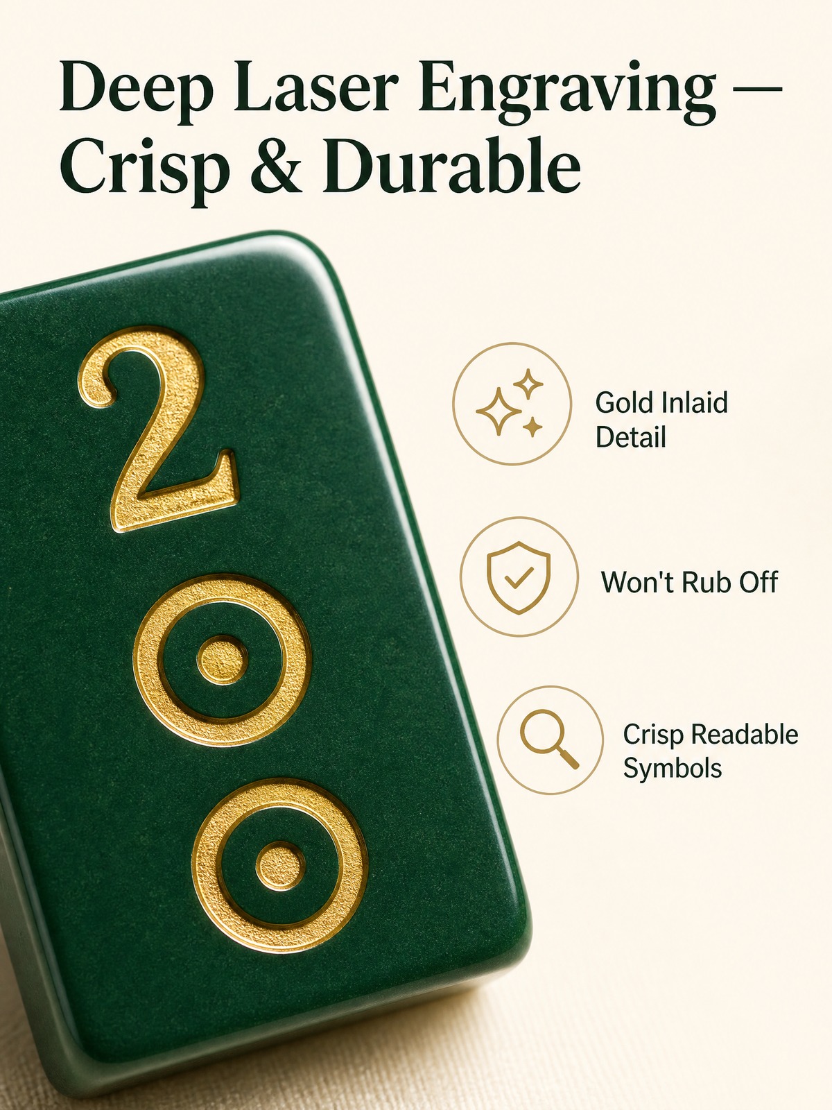 160-Tile Green Acrylic American Mahjong Set detail