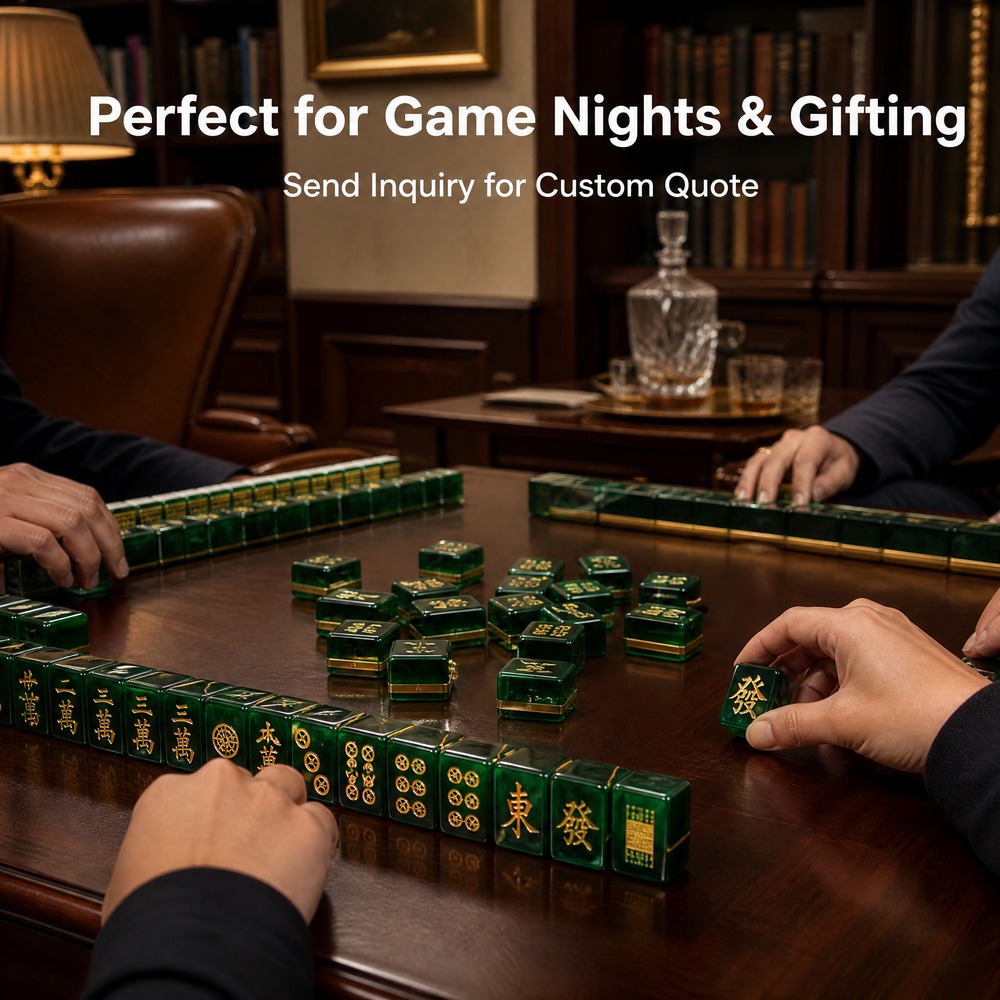 160-Tile Green Acrylic American Mahjong Set view 7