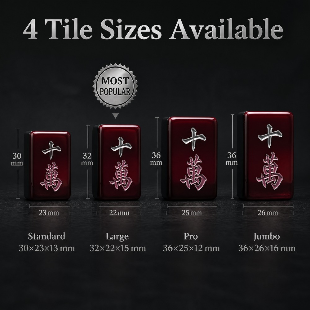 160-Tile Wine Red Acrylic American Mahjong Set view 3