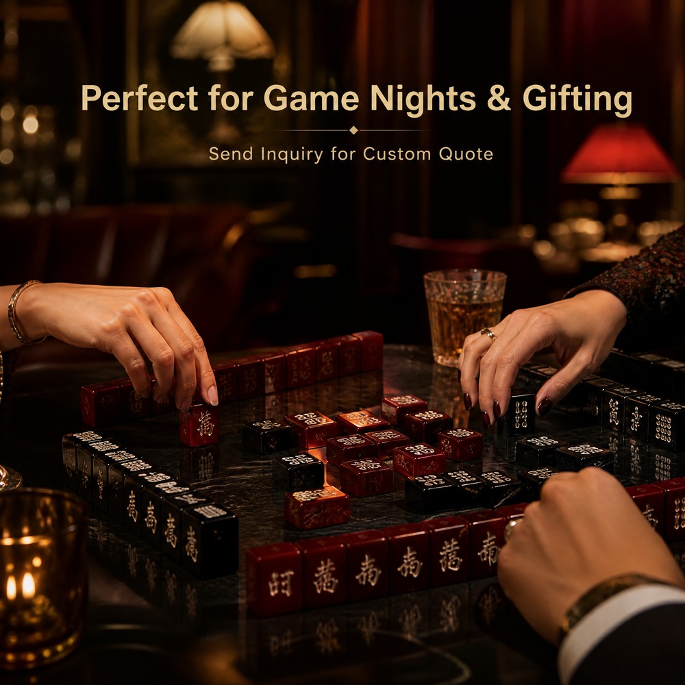 160-Tile Wine Red Acrylic American Mahjong Set view 6