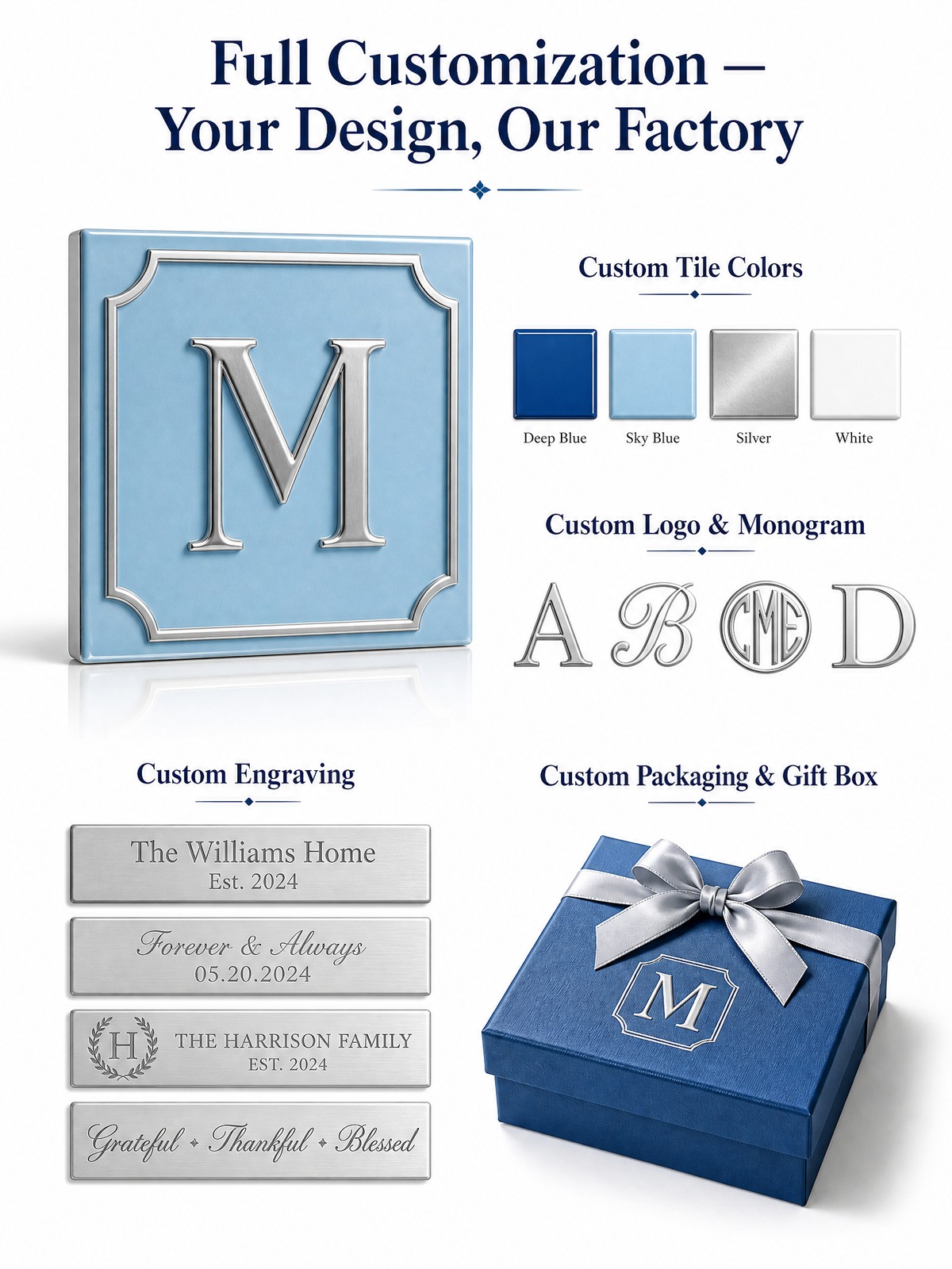 160-Tile Blue Acrylic American Mahjong Set — Deep Engraving detail
