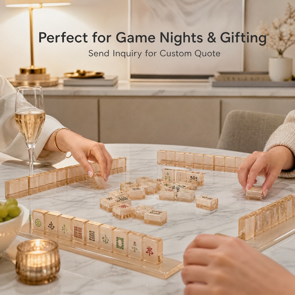 160-Tile Gold Acrylic American Mahjong Set view 6