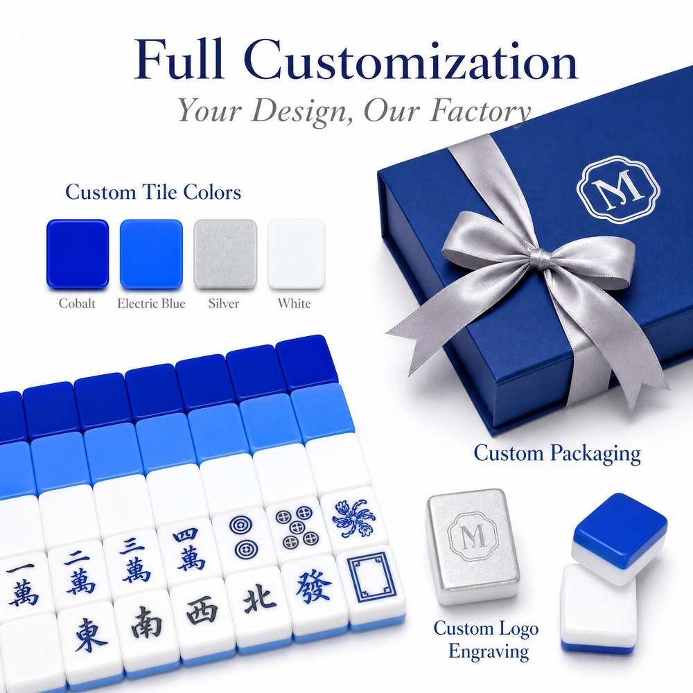 160-Tile Blue Acrylic American Mahjong Set (CS-125) view 4