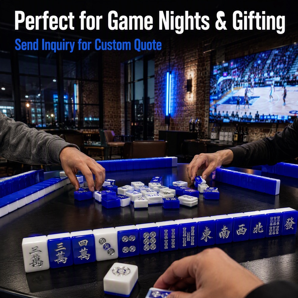 160-Tile Blue Acrylic American Mahjong Set (CS-125) view 6