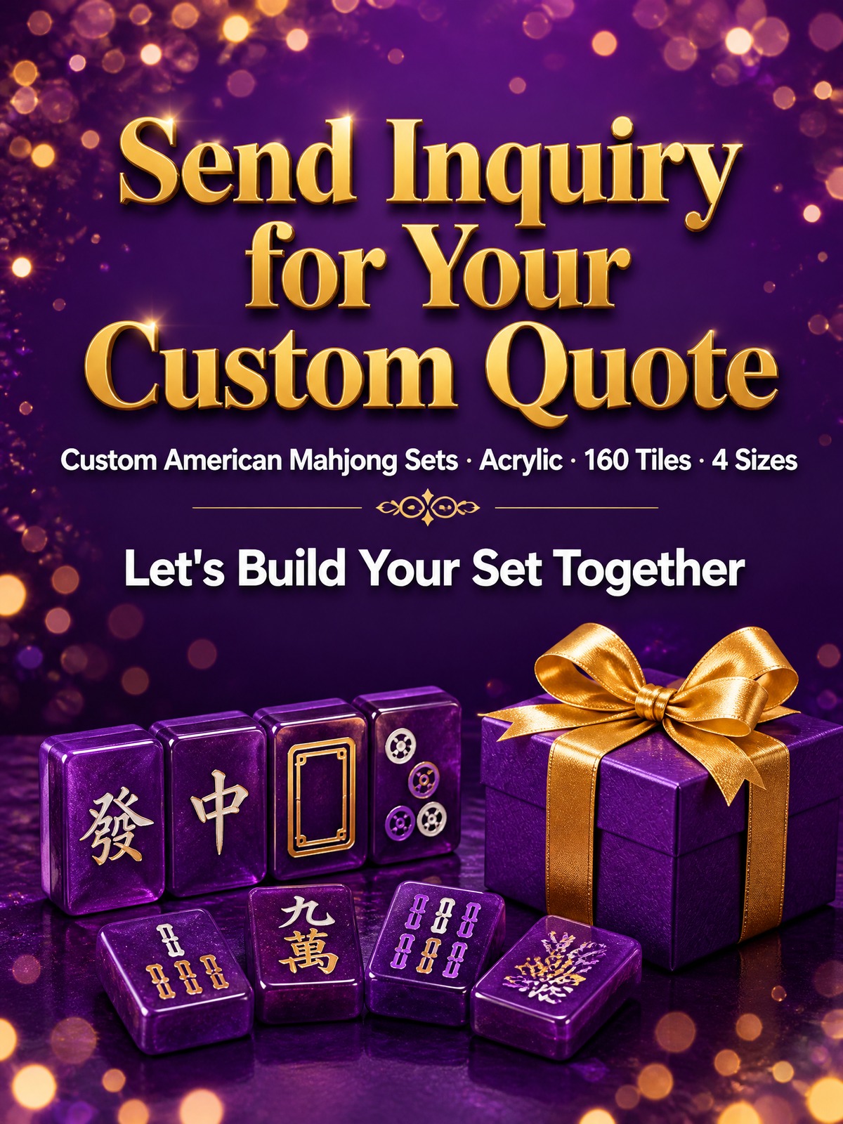 160-Tile Purple Acrylic American Mahjong Set detail