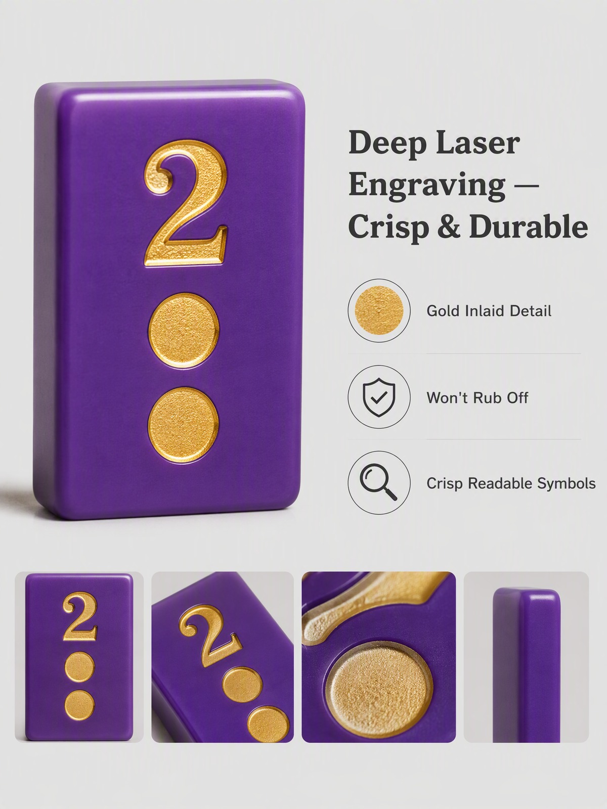 160-Tile Purple Acrylic American Mahjong Set detail