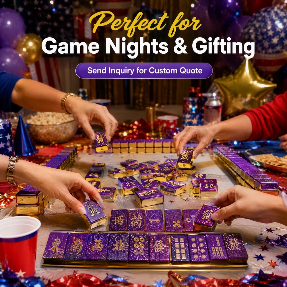 160-Tile Purple Acrylic American Mahjong Set view 5