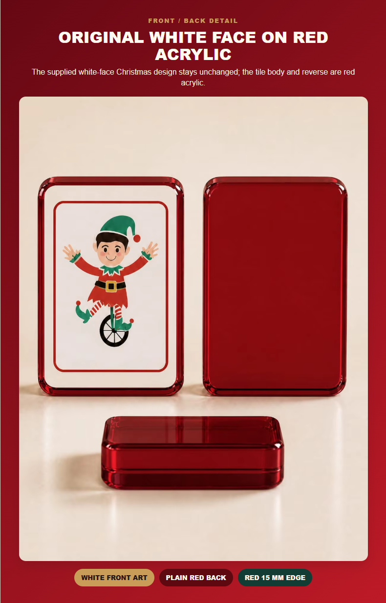 160-Tile Christmas Acrylic American Mahjong Set detail