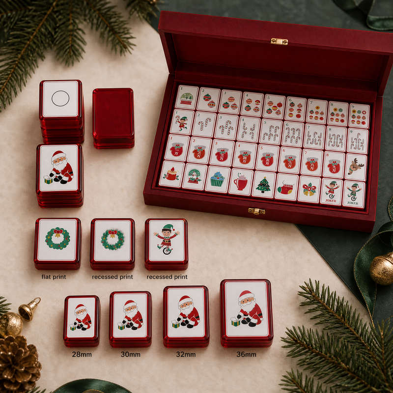 160-Tile Christmas Acrylic American Mahjong Set view 5