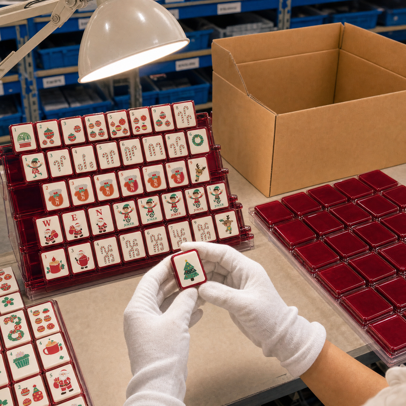 160-Tile Christmas Acrylic American Mahjong Set view 6