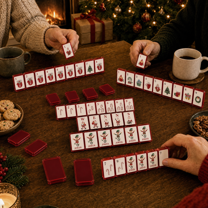 160-Tile Christmas Acrylic American Mahjong Set view 7