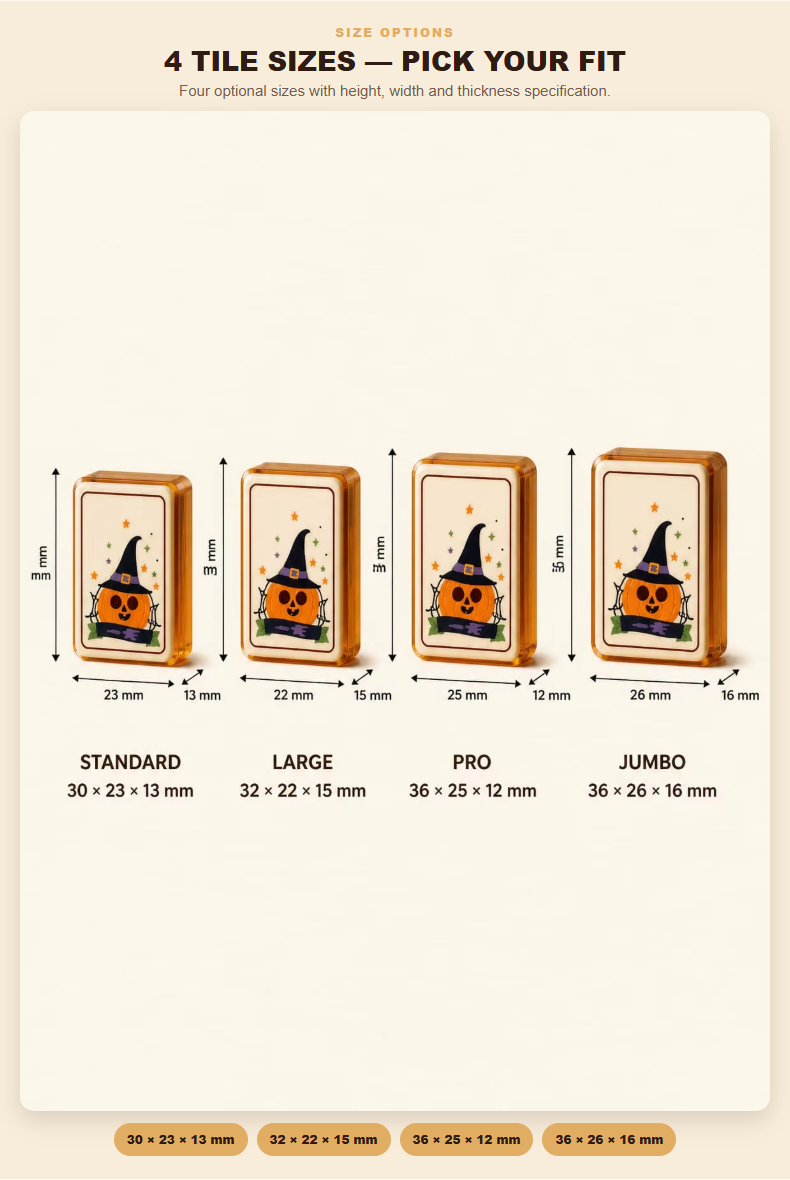 160-Tile Halloween Acrylic American Mahjong Set detail