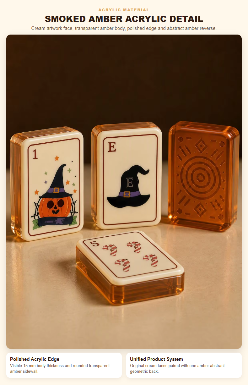 160-Tile Halloween Acrylic American Mahjong Set detail