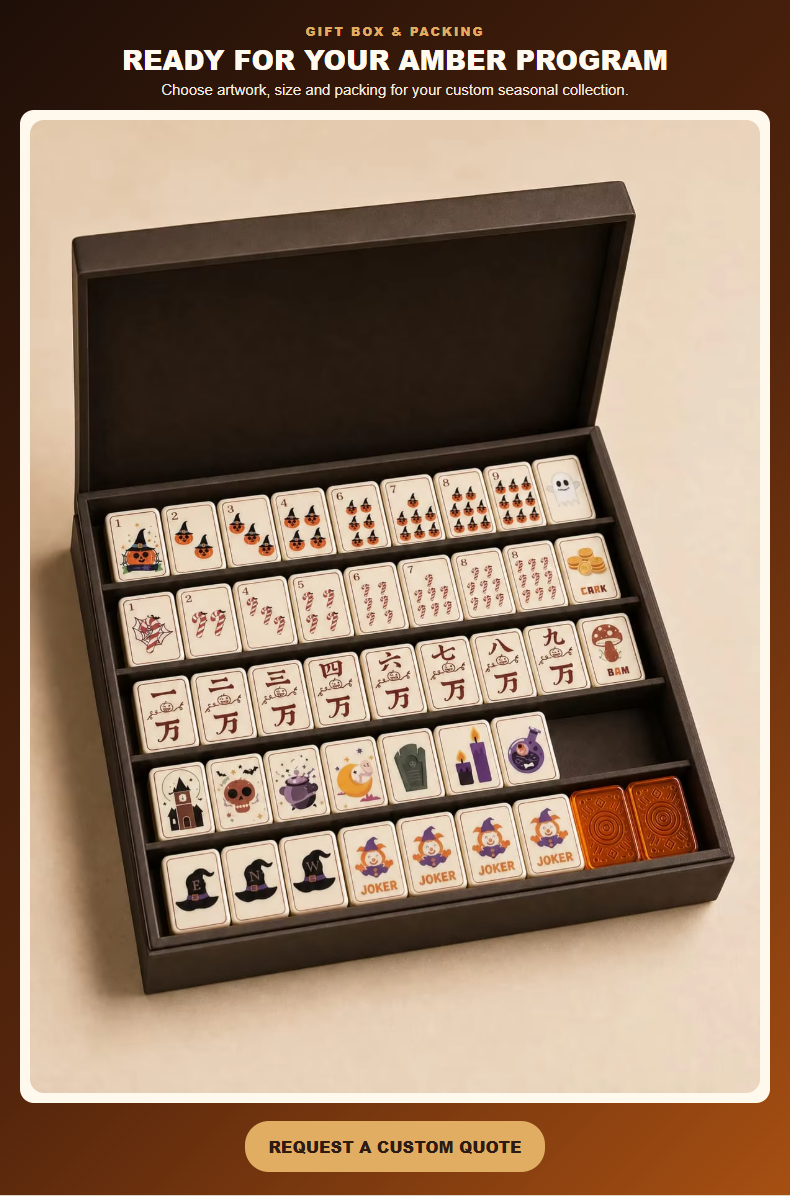 160-Tile Halloween Acrylic American Mahjong Set detail
