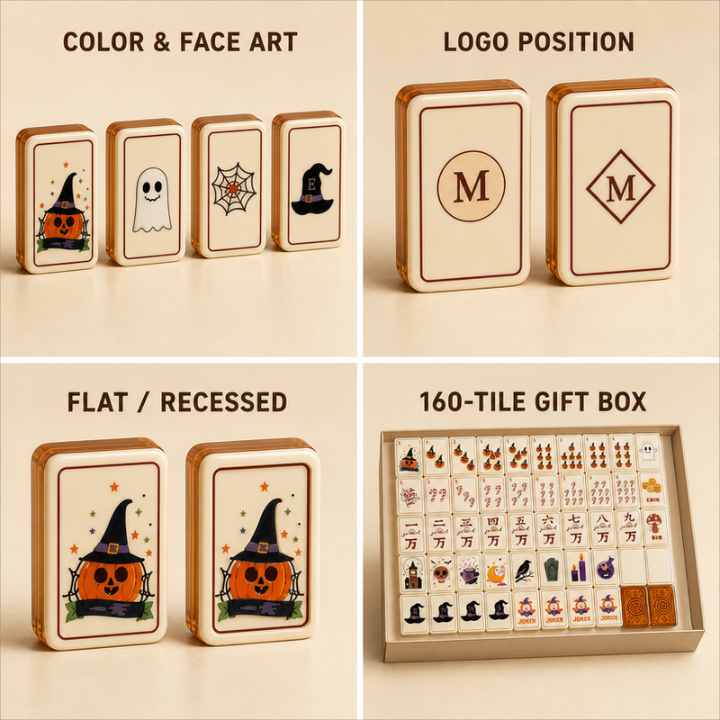 160-Tile Halloween Acrylic American Mahjong Set view 5