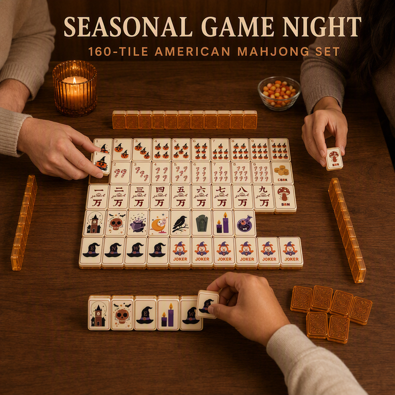160-Tile Halloween Acrylic American Mahjong Set view 7