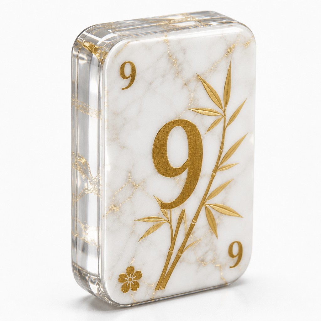 160-Tile Marble Acrylic American Mahjong Set — Gold Engraving view 4